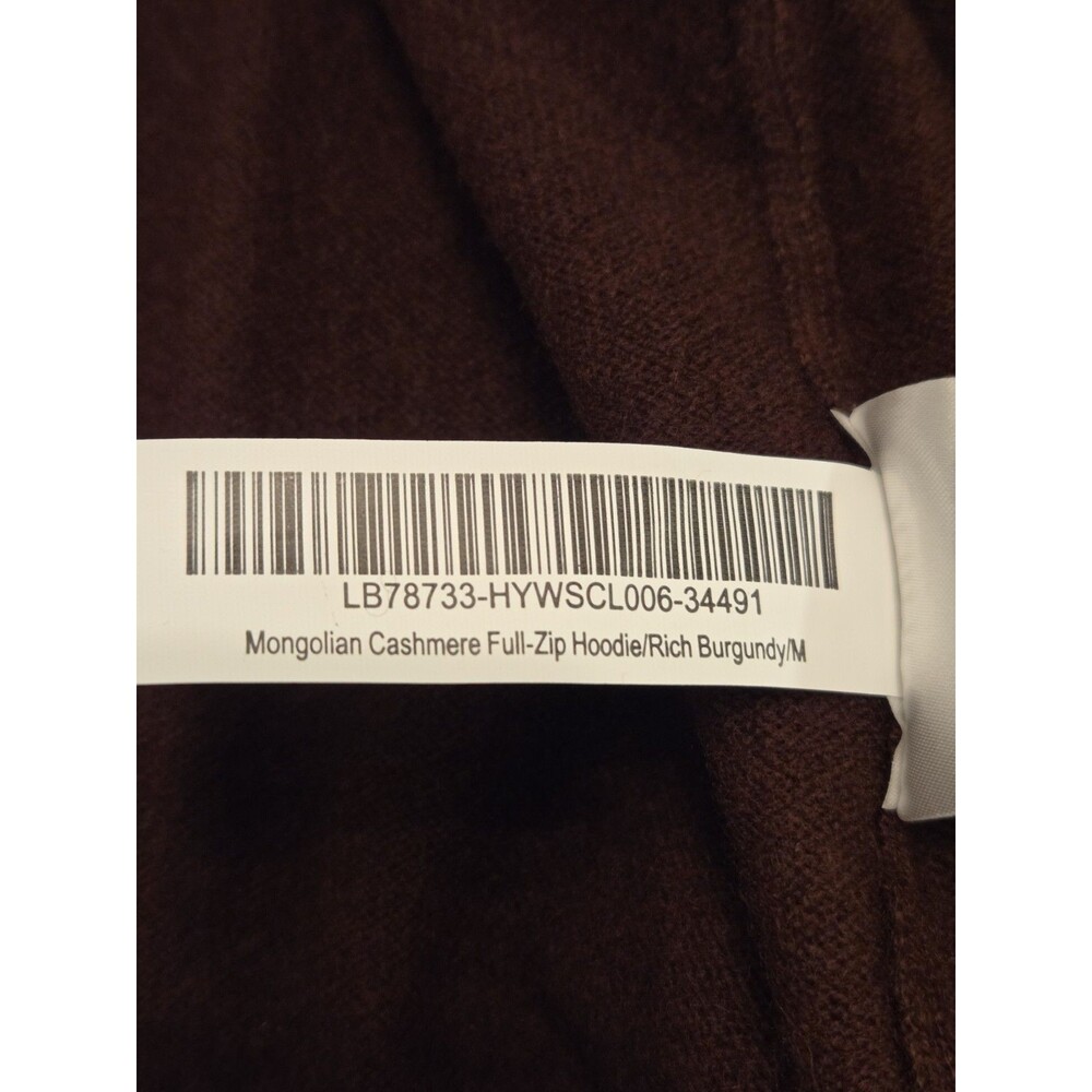 Quince 100% Mongolian Cashmere Full Zip Hoodie Sweater Medium NWT Rich Burgundy - Picture 8 of 14